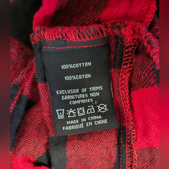 Charlie Paige Red Flannel Womens Long Sleeve Button Up Top Large - Picture 7 of 10